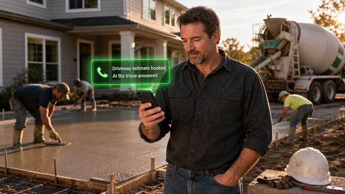 AI Receptionists for Concrete Contractors: Capture More Driveway, Patio, and Slab Estimates